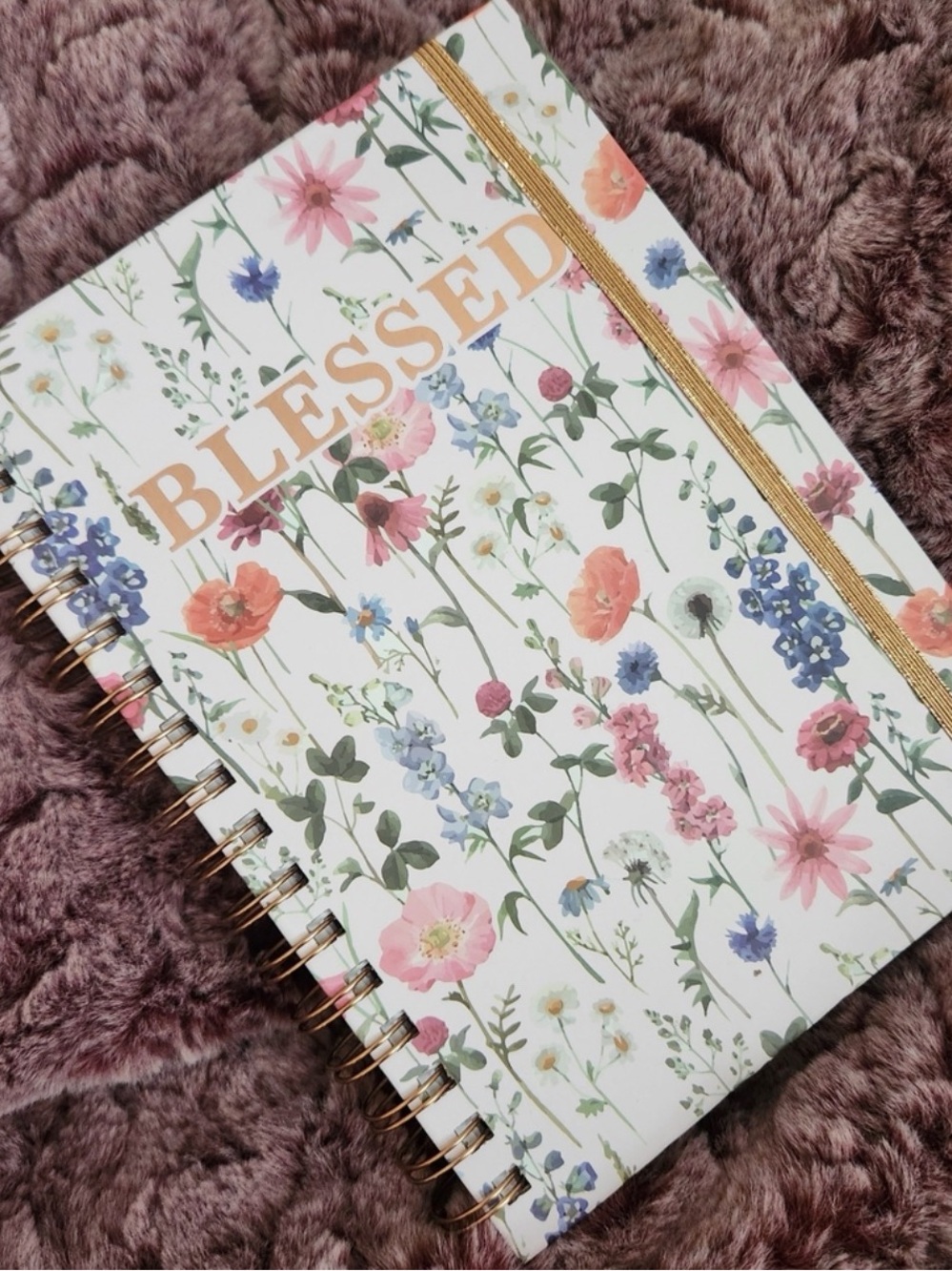 Floral 'Blessed' Spiral Notebook